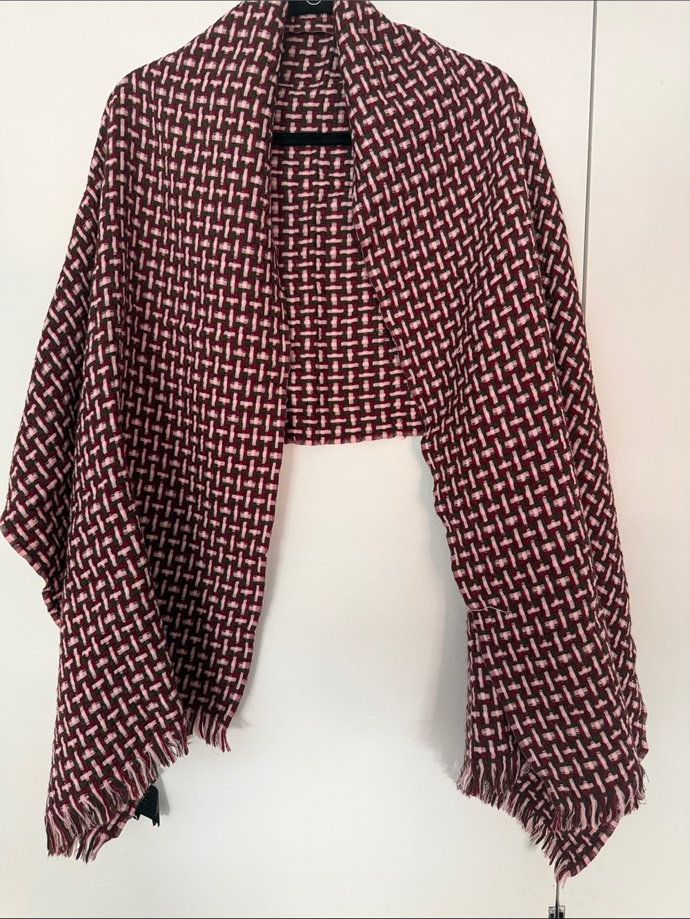 COS Burgundy, olive & pink Patterned long Scarf